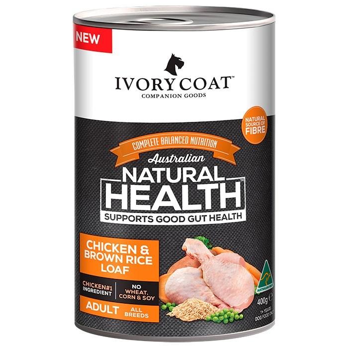 Ivory Coat Wholegrain Chicken & Brown Rice Adult Dog Loaf 400g - PetBuy