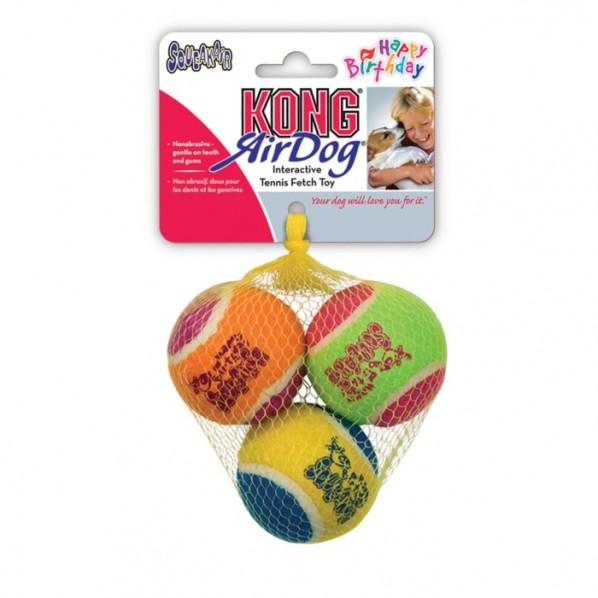 KONG AirDog Squeaker Birthday Balls Dog Toy 3Pack - PetBuy