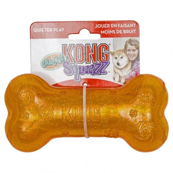 KONG Squeezz Crackle Bone Dog Toy Medium - PetBuy