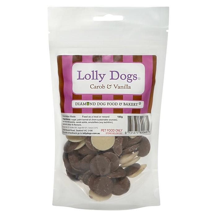 Lolly Dogs Vanilla & Carob Yoghurt Drops Dog Treat 180g - PetBuy
