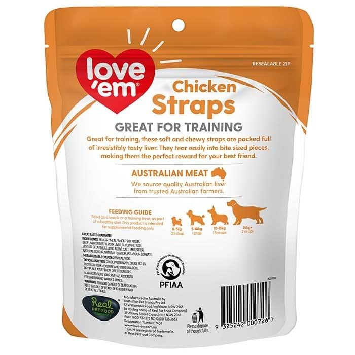 Love Em Chicken Straps Dog Treat 150g - PetBuy