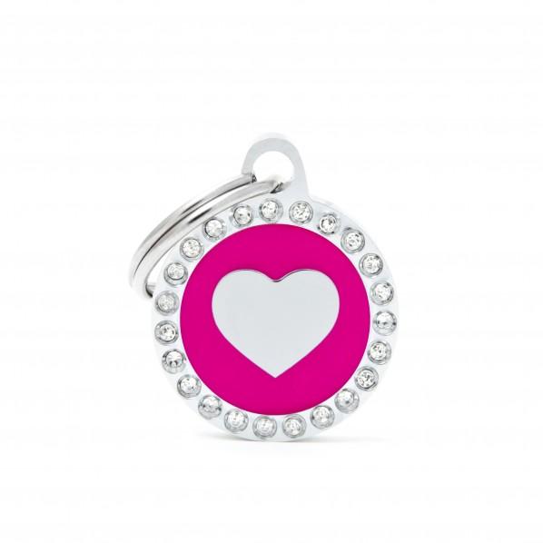 My Family Glam Heart Dog ID Tag Pink - PetBuy