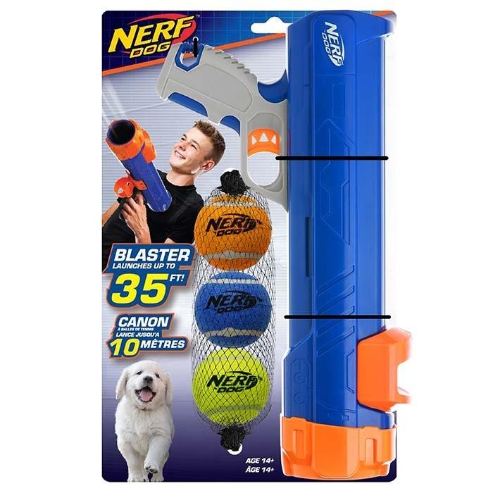 Nerfpet Blaster & Tennis Ball Set Dog Toy Blue 40cm - PetBuy