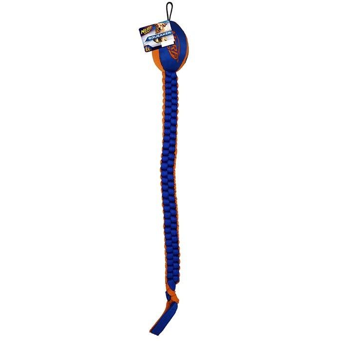 Nerfpet Vortex Squeak Chain Tug Dog Toy Blue Orange 76cm - PetBuy