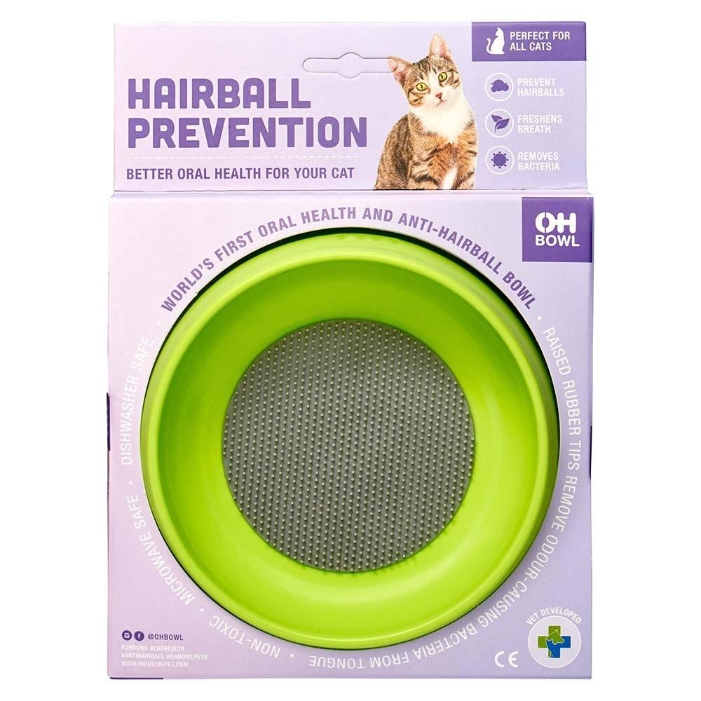Oh Bowl Hairball Prevention Cat Bowl Green - PetBuy