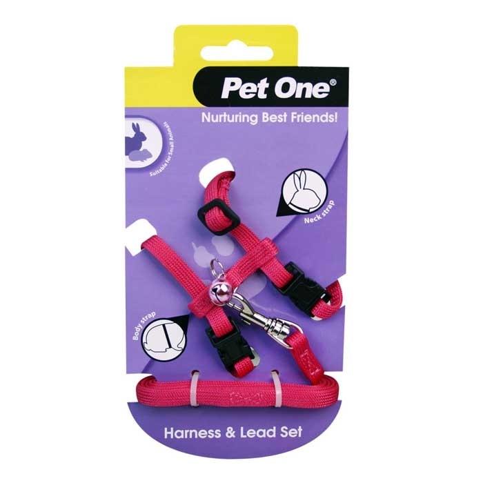 Pet One H Style Small Pet Harness & Lead Set Pink - PetBuy