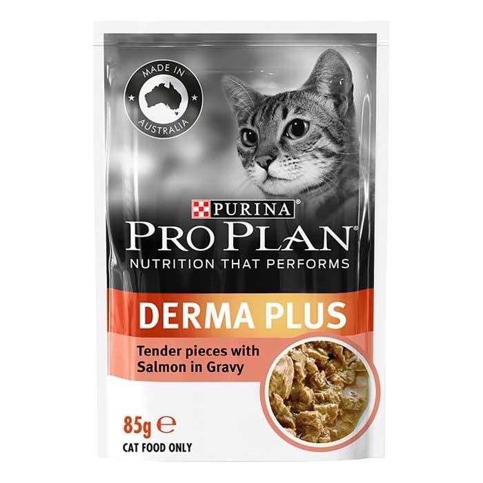 Pro Plan Derma Plus Salmon Adult Cat Pouch 85gx12 - PetBuy