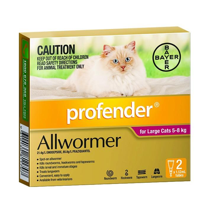 Profender All Wormer For Large Cats 5-8kg 2pk - PetBuy