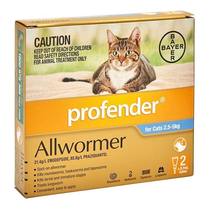 Profender All Wormer For Medium Cats 2.5 - 5kg 2pk - PetBuy