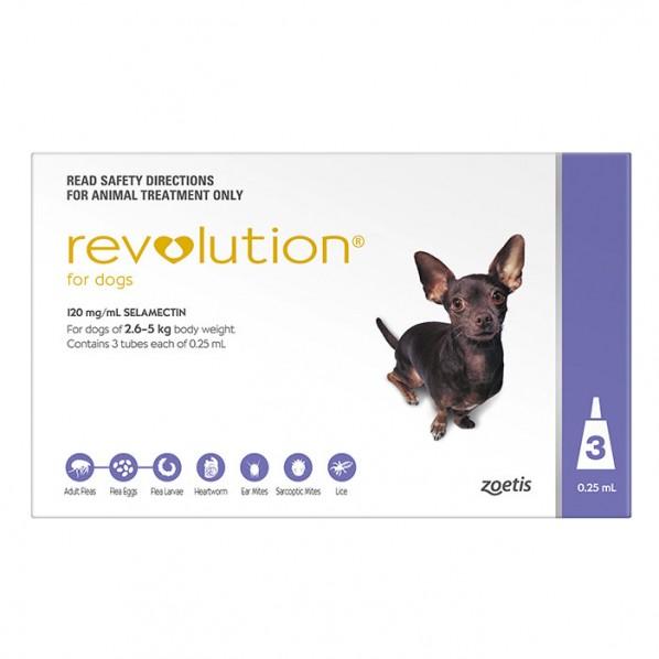 Revolution Purple For Extra Small Dogs 2.6 - 5kg - PetBuy