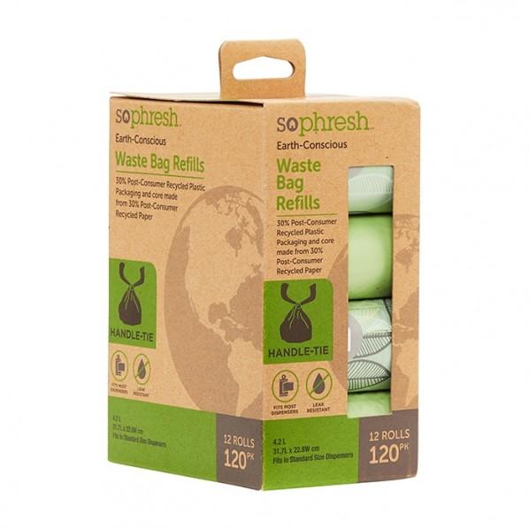 So Phresh Eco Handle Refill Roll Dog Waste Bags Green 120 Pack - PetBuy