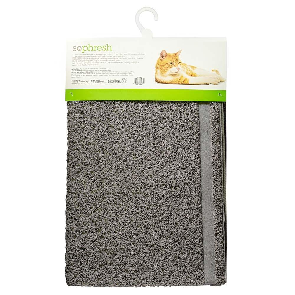 So Phresh Trapper Cat Litter Mat Grey Large 89x59cm - PetBuy