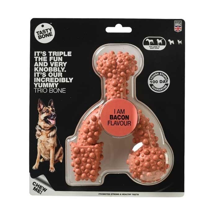 Tasty Bone Nylon Bacon Trio Dog Bone Large - PetBuy