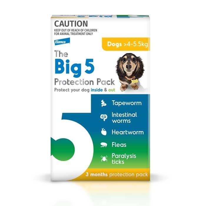 The Big 5 Small 4-5.5kg Dog Flea Tick & Worm Chew 3 Pack - PetBuy