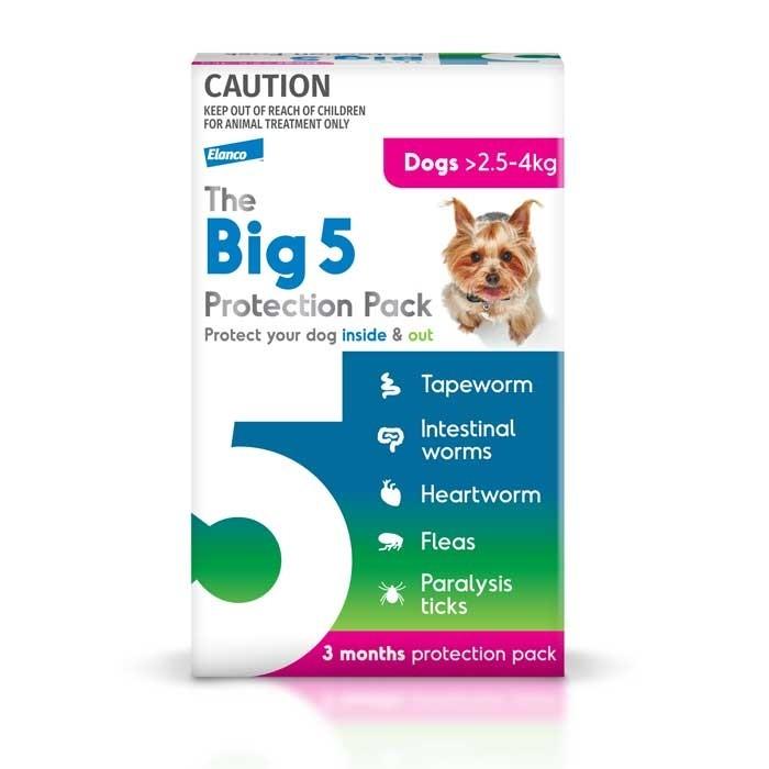 The Big 5 VSmall 2.5-4kg Dog Flea Tick & Worm Chew 3 Pack - PetBuy