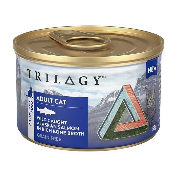 Trilogy Salmon In Bone Broth Adult Cat Food 55gx24 - PetBuy