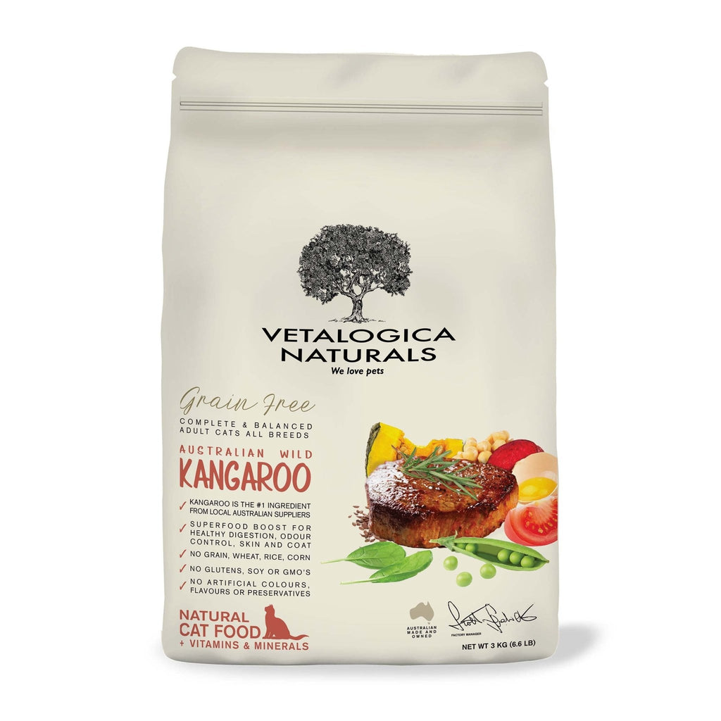 Vetalogica Naturals Grain Free Kangaroo Adult Cat Food 3kg - PetBuy