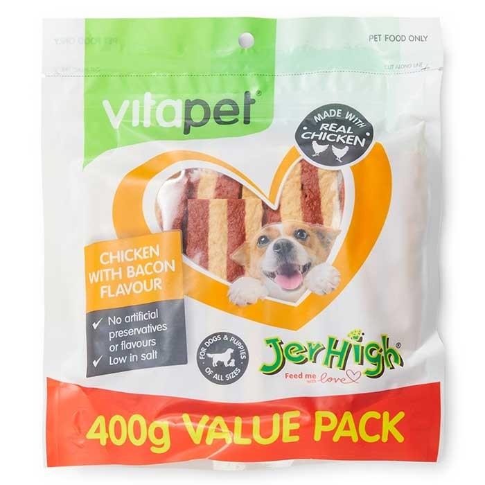 Vitapet Chicken & Bacon Strips Dog Treat 400g - PetBuy