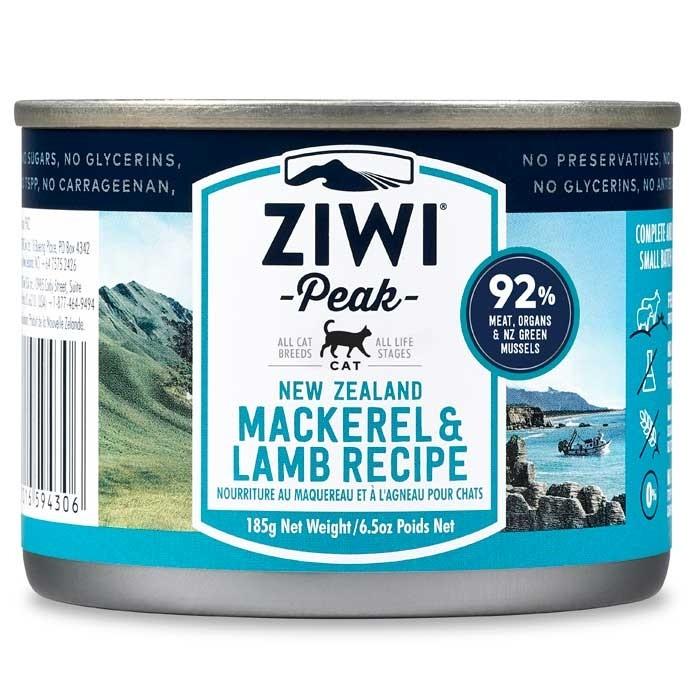 ZiwiPeak Mackerel & Lamb Adult Cat Can 185gx12 - PetBuy